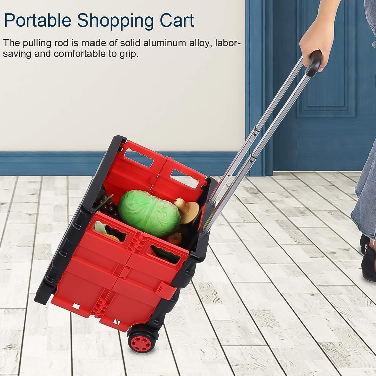 Foldable Shopping Grocery Trolley / Cart Travel Portable Food Basket (1 Pc) Foldable Shopping Grocery Trolley / Cart Travel Portable Food Basket (1 Pc)